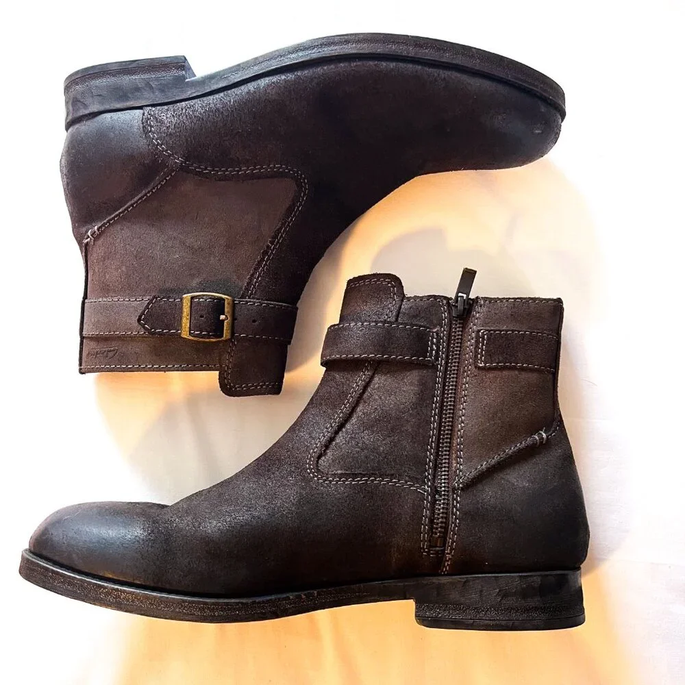 Clarks Mens Brown Nubuck Shearling Lined Ankle Boots 10M Winter Warm
